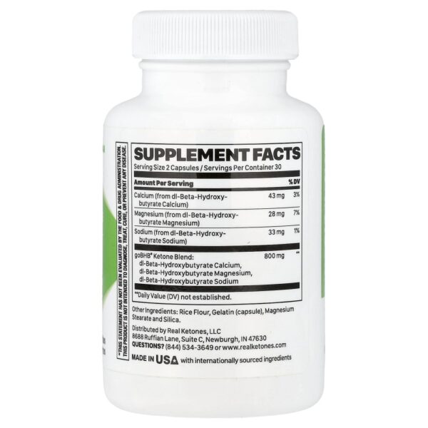 Ketone Charged goBHB Sem Cafeína 60 Cápsulas - Real Ketones