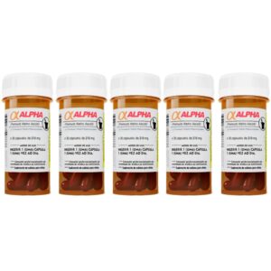 Kit 5x Cafeína Alpha Axcell 30 Cáspsulas - Power Supplements
