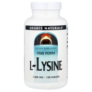 L-Lisina 1.000 mg 100 Comprimidos - Source Naturals