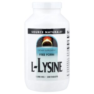 L-Lisina 1.000 mg 200 Comprimidos - Source Naturals