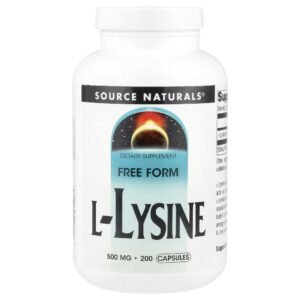 L-Lisina 500 mg 200 Cápsulas - Source Naturals