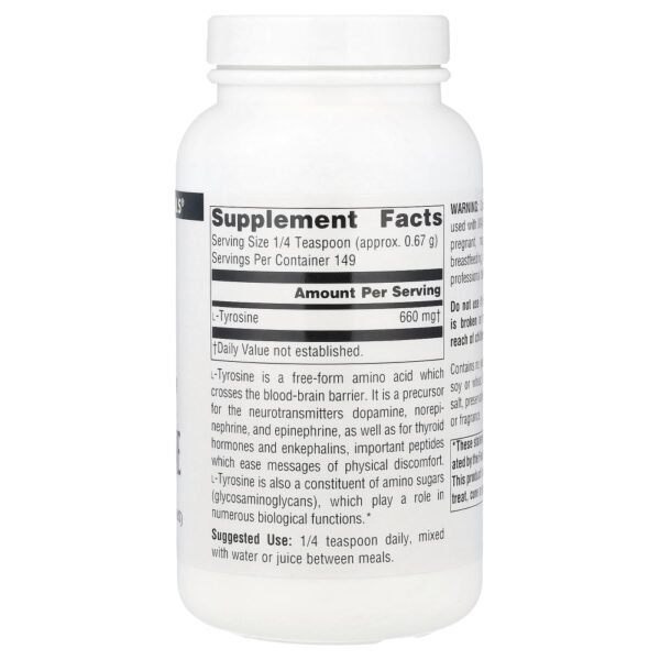 L-Tirosina 100 g em Pó - Source Naturals