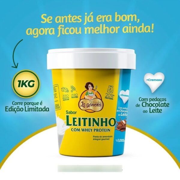laganexaleitinhoespecial-qqglqe.jpg Kit Pastas De Amendoim Leitinho e Doce De Leite 1kg cada - La Ganexa