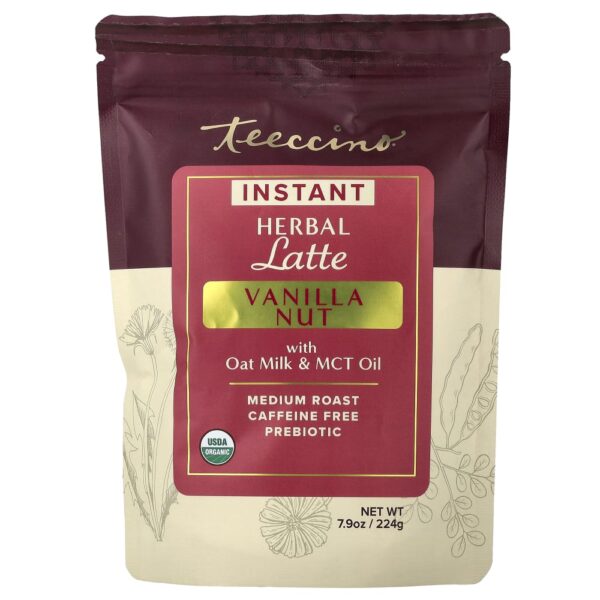 Latte de Ervas Instantâneo Noz de Baunilha Torra Média Sem Cafeína 224 g - Teeccino