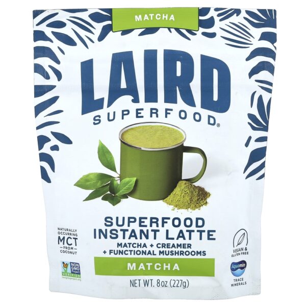 Latte Instantâneo Matcha + Cramer + Adaptogênicos Matcha 227 g - Laird Superfood