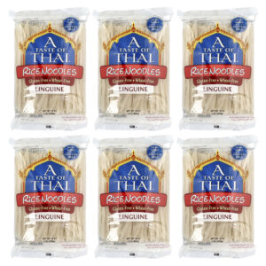 Macarrão de Arroz Linguine Sem Glúten 6 Pacotes de 454 g - A Taste Of Thai