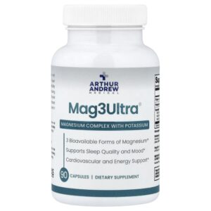 Mag3Ultra Complexo de Magnésio e Potássio 90 Cápsulas - Arthur Andrew Medical