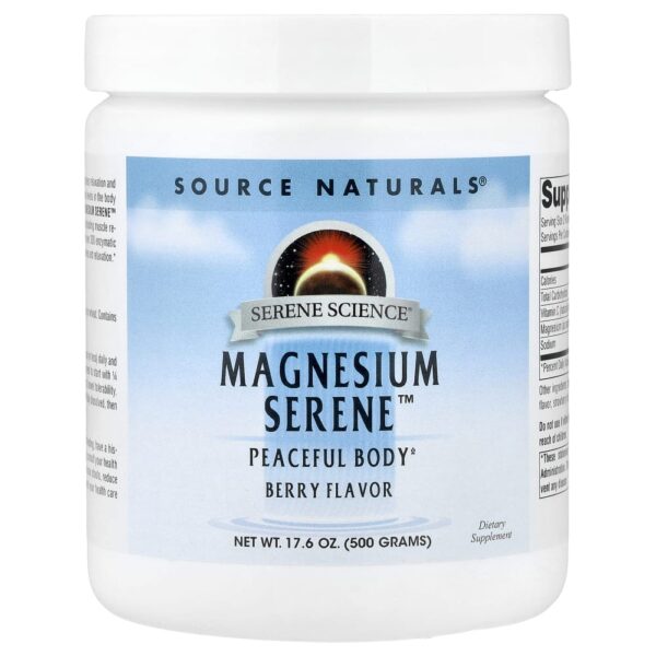 Magnésio Serene Sabor Fruto Silvestre 500 g em Pó - Source Naturals