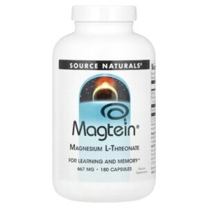 Magtein L-Treonato de Magnésio 180 Cápsulas - Source Naturals
