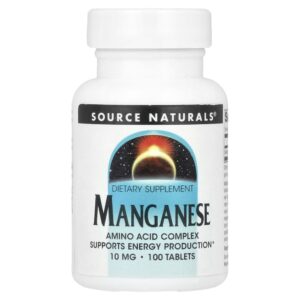 Manganês 10 mg 100 Comprimidos - Source Naturals