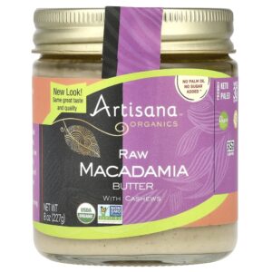 Manteiga de Macadâmia Crua com Castanha de Caju Orgânica 227 g - Artisana