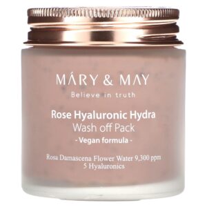 Mary & May - Máscara Facial Hidratante Rose Hyaluronic Hydra Wash-Off Pack 125 g