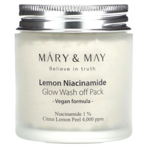 Mary & May - Máscara Facial Iluminadora Lemon Niacinamide Glow Wash-Off Pack 125 g