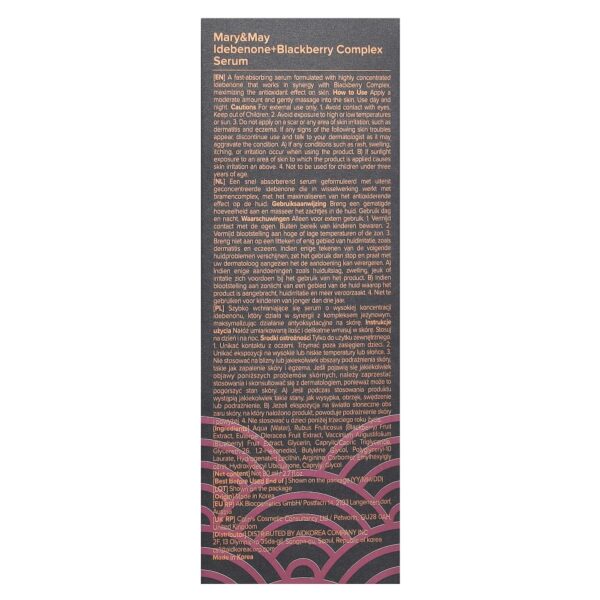 Mary & May - Sérum Facial Antioxidante Seoul Edition Idebenone Blackberry Complex Serum 80 ml