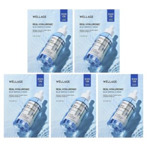 Máscara Facial com Ampola Azul de Ácido Hialurônico 5 Máscaras - Wellage
