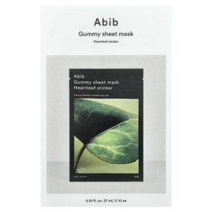 Máscara Facial Gummy Sheet Mask Heartleaf Kit com 10 Unidades - Abib