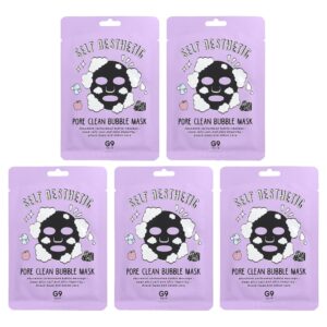 Máscara Facial Purificante de Poros Self Aesthetic Pore Clean Bubble 5 Unidades de 23 ml - G9skin