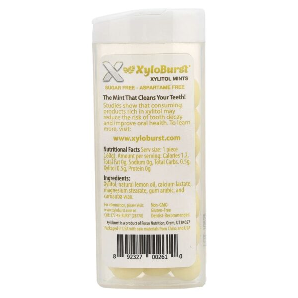 Mentas Adoçadas com Xilitol Limão 60 Unidades 36 g - Xyloburst