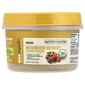 Mistura de 6 Cogumelos Orgânicos para Memória 114 g - BareOrganics