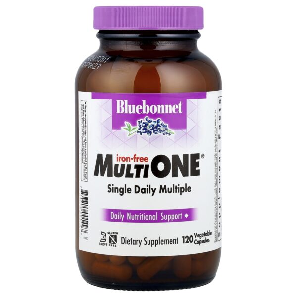 MultiONE Sem Ferro 120 Cápsulas Vegetais - Bluebonnet Nutrition