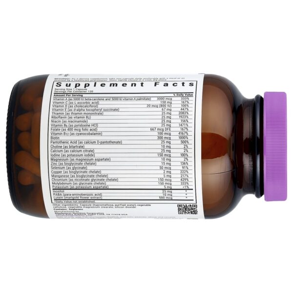 MultiONE Sem Ferro 120 Cápsulas Vegetais - Bluebonnet Nutrition