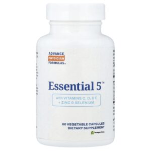 multivitaminico-essential-5-com-vitaminas-c-d-e-zinco-e-selenio-60-capsulas-vege-qbud7eb5z8.jpg Multivitamínico Essential 5 com Vitaminas C D E Zinco e Selênio 60 Cápsulas Vegetais - Advance Physician Formulas