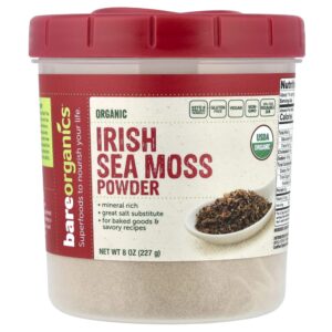 Musgo Marinho Orgânico da Irlanda em Pó Sea Moss 227 g - BareOrganics