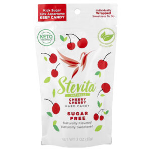 Naturals Bala Dura sem Açúcar Cereja e Cereja 85 g - Stevita