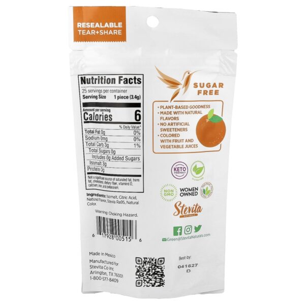 Naturals Balas Duras sem Açúcar Laranja Outrageus 85 g - Stevita