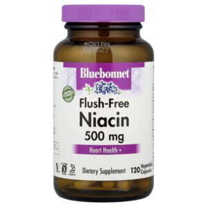 Flush Free Niacina 500 mg 120 Cápsulas Vegetais - Bluebonnet Nutrition