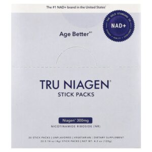 Nicotinamida Ribosídeo NAD+ Sem Sabor 30 Sachês de 4 g - True Niagen