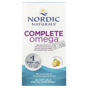 Nordic Naturals - Suplemento de Ômega 3-6-9 Concentrado Complete Omega Xtra Limão 60 Softgels