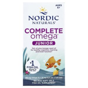 Nordic Naturals - Suplemento de Ômega 3-6-9 Infantil Complete Omega Junior Limão 180 Softgels