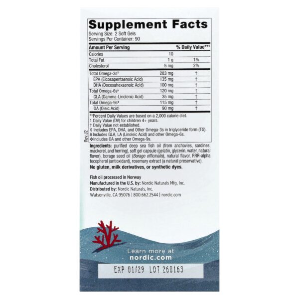 Nordic Naturals - Suplemento de Ômega 3-6-9 Infantil Complete Omega Junior Limão 180 Softgels