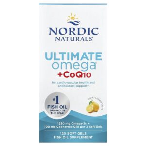 Nordic Naturals - Suplemento de Ômega-3 com CoQ10 Ultimate Omega CoQ10 Limão 120 Softgels