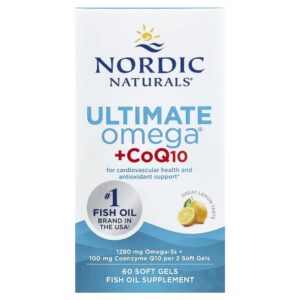 Nordic Naturals - Suplemento de Ômega-3 com CoQ10 Ultimate Omega CoQ10 Limão 60 Softgels