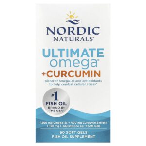 Nordic Naturals - Suplemento de Ômega-3 com Curcumina Ultimate Omega Curcumin 60 Softgels