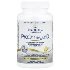 Nordic Naturals - Suplemento de Ômega-3 com Vitamina D3 ProOmega-D Limão 60 Softgels