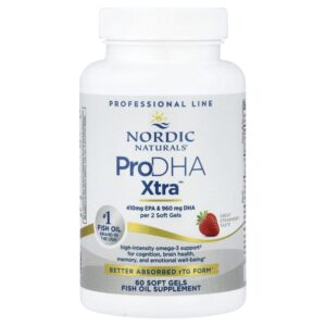 Nordic Naturals - Suplemento de Ômega-3 Concentrado em DHA ProDHA Xtra Morango 60 Softgels