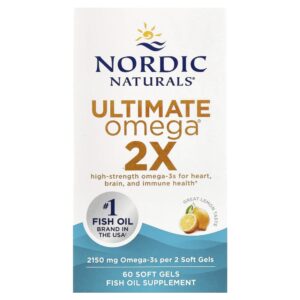 Nordic Naturals - Suplemento de Ômega-3 Concentrado Ultimate Omega 2X Limão 2150 mg 60 Softgels