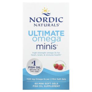 Nordic Naturals - Suplemento de Ômega-3 em Minicápsulas Ultimate Omega Minis Morango 60 Softgels