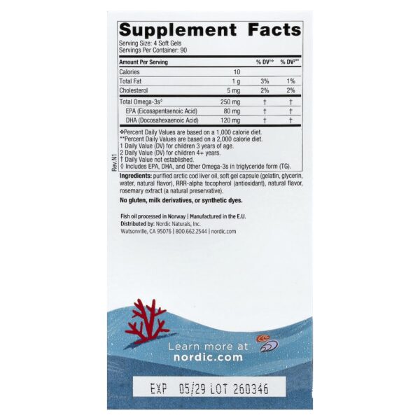 Nordic Naturals - Suplemento de Ômega-3 Infantil Children's DHA Morango 360 Softgels Mastigáveis