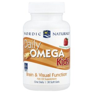 Nordic Naturals - Suplemento de Ômega-3 Infantil Daily Omega Kids Frutas Naturais 30 Softgels