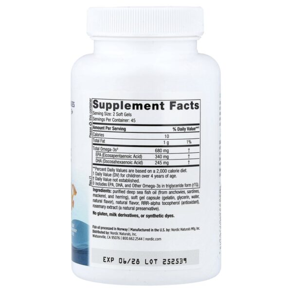 Nordic Naturals - Suplemento de Ômega-3 Infantil Ultimate Omega Junior Morango 90 Softgels