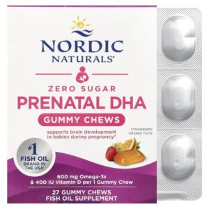 Nordic Naturals - Suplemento de Ômega-3 Pré-Natal em Gomas Morango e Laranja 27 Gomas