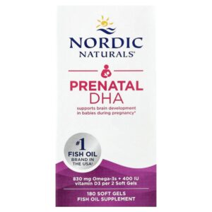 Nordic Naturals - Suplemento de Ômega-3 Pré-Natal Prenatal DHA 180 Softgels
