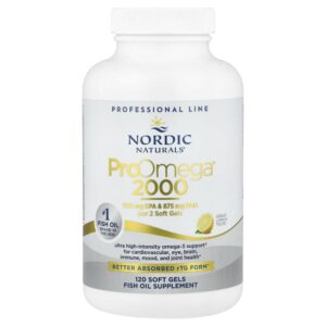 Nordic Naturals - Suplemento de Ômega-3 Profissional ProOmega 2000 Limão 120 Softgels