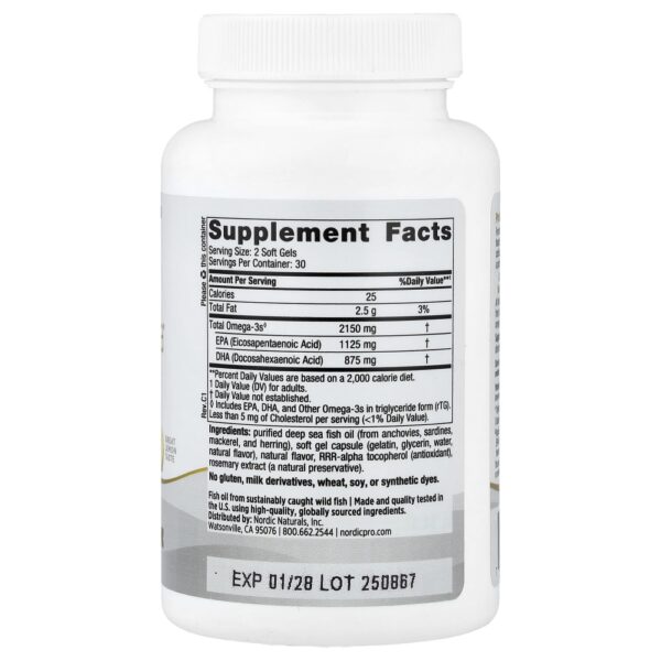 Nordic Naturals - Suplemento de Ômega-3 Profissional ProOmega 2000 Limão 60 Softgels