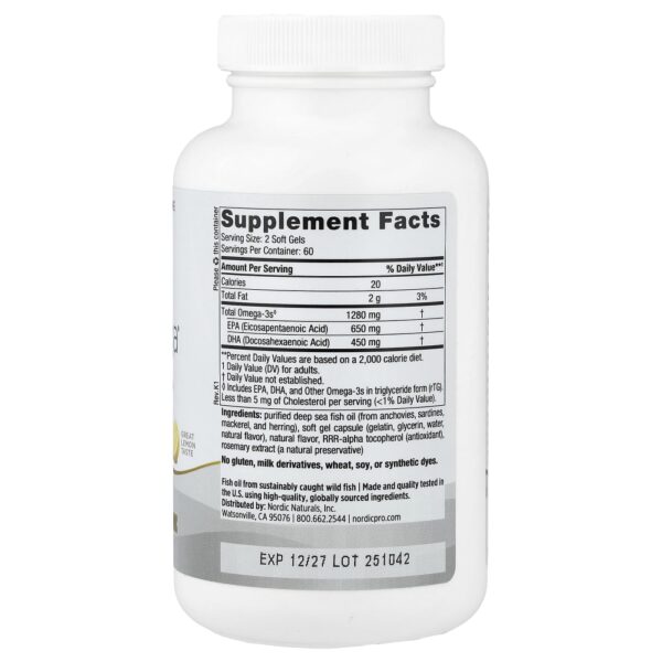 Nordic Naturals - Suplemento de Ômega-3 Profissional ProOmega Limão 120 Softgels