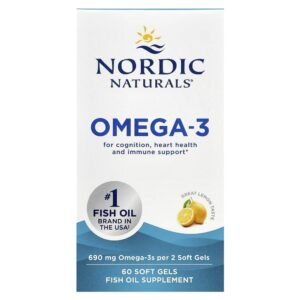 Nordic Naturals - Suplemento de Ômega-3 Sabor Limão 690 mg 60 Softgels